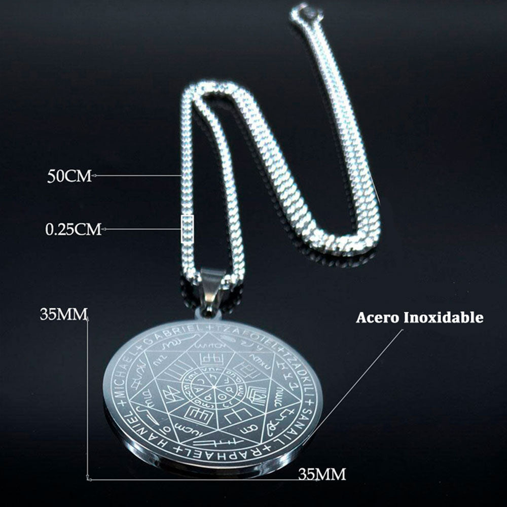 Gargantilla Cadena Collar Acero Inoxidable Unisex Dije 7 Arcángeles - Lux Store