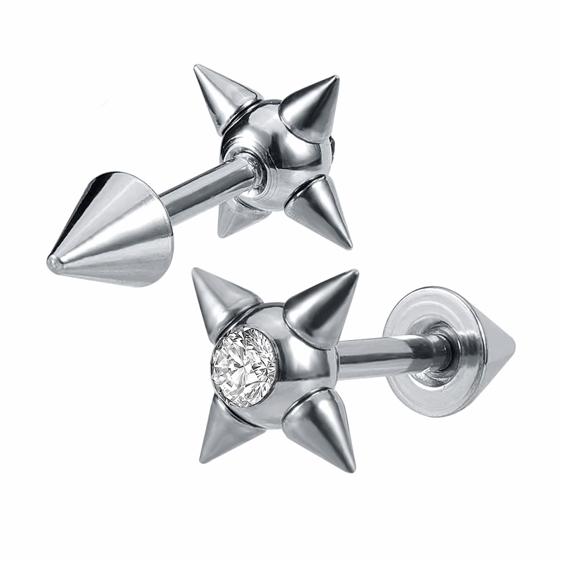 Aretes Piercings Perforación Oreja Acero Unisex Par Kysten - Lux Store