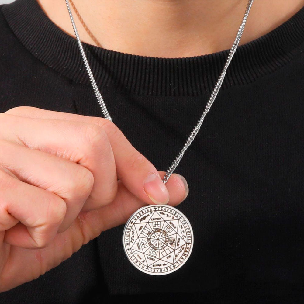 Gargantilla Cadena Collar Acero Inoxidable Unisex Dije 7 Arcángeles - Lux Store