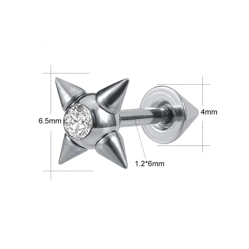 Aretes Piercings Perforación Oreja Acero Unisex Par Kysten - Lux Store
