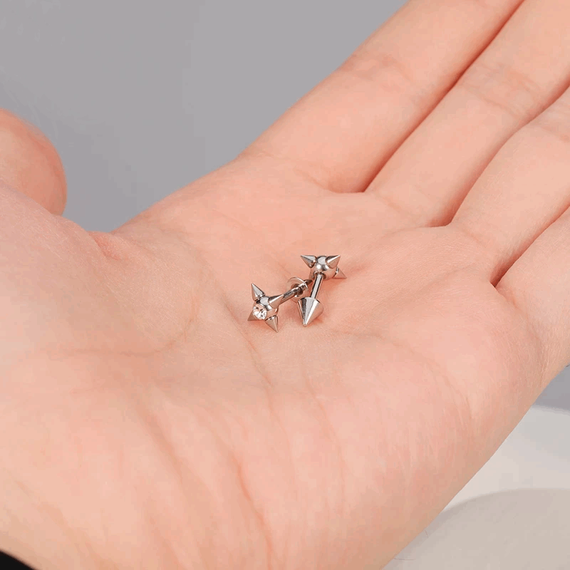 Aretes Piercings Perforación Oreja Acero Unisex Par Kysten - Lux Store