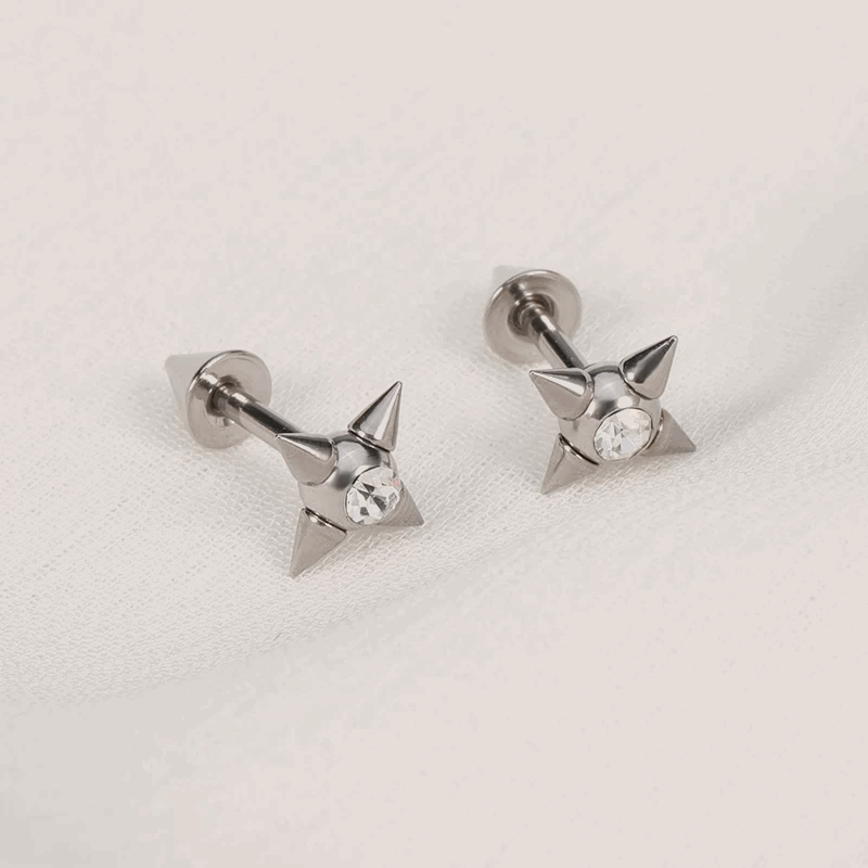 Aretes Piercings Perforación Oreja Acero Unisex Par Kysten - Lux Store