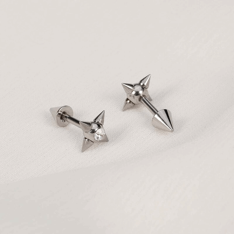 Aretes Piercings Perforación Oreja Acero Unisex Par Kysten - Lux Store