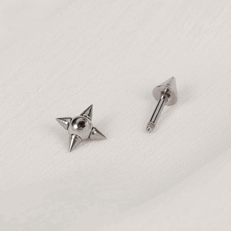 Aretes Piercings Perforación Oreja Acero Unisex Par Kysten - Lux Store