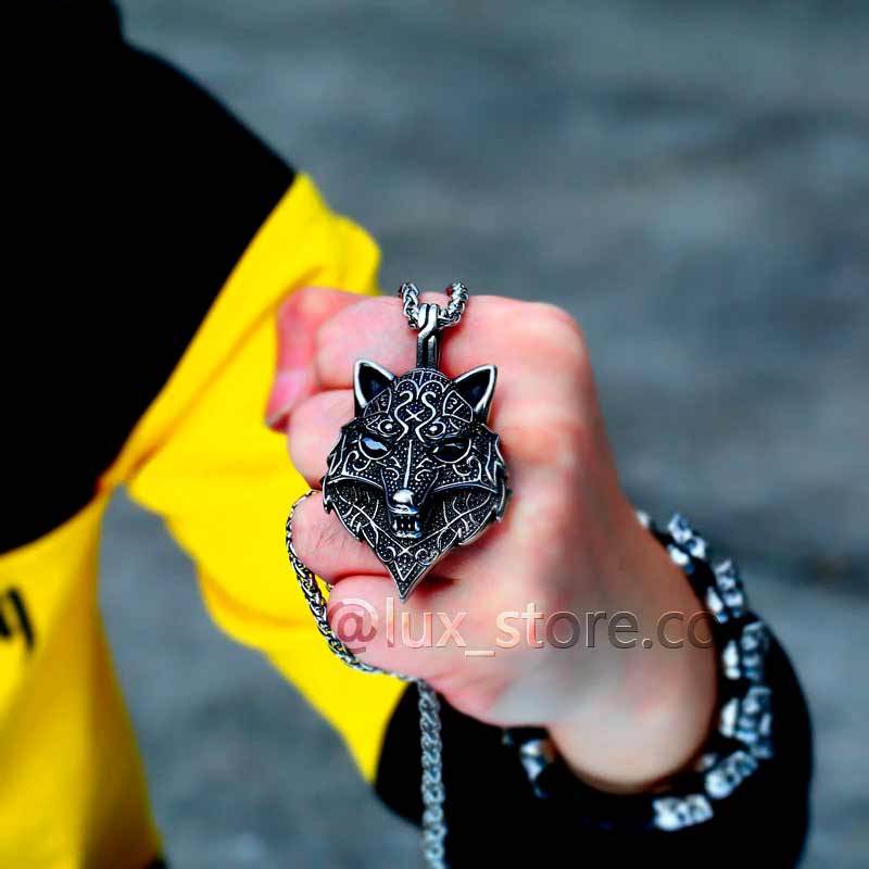 Collar Acero Inoxidable 316L Lobo Vikingo Escandinavo Noruego Vargr - Lux Store