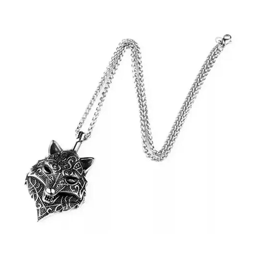 Collar Acero Inoxidable 316L Lobo Vikingo Escandinavo Noruego Vargr - Lux Store