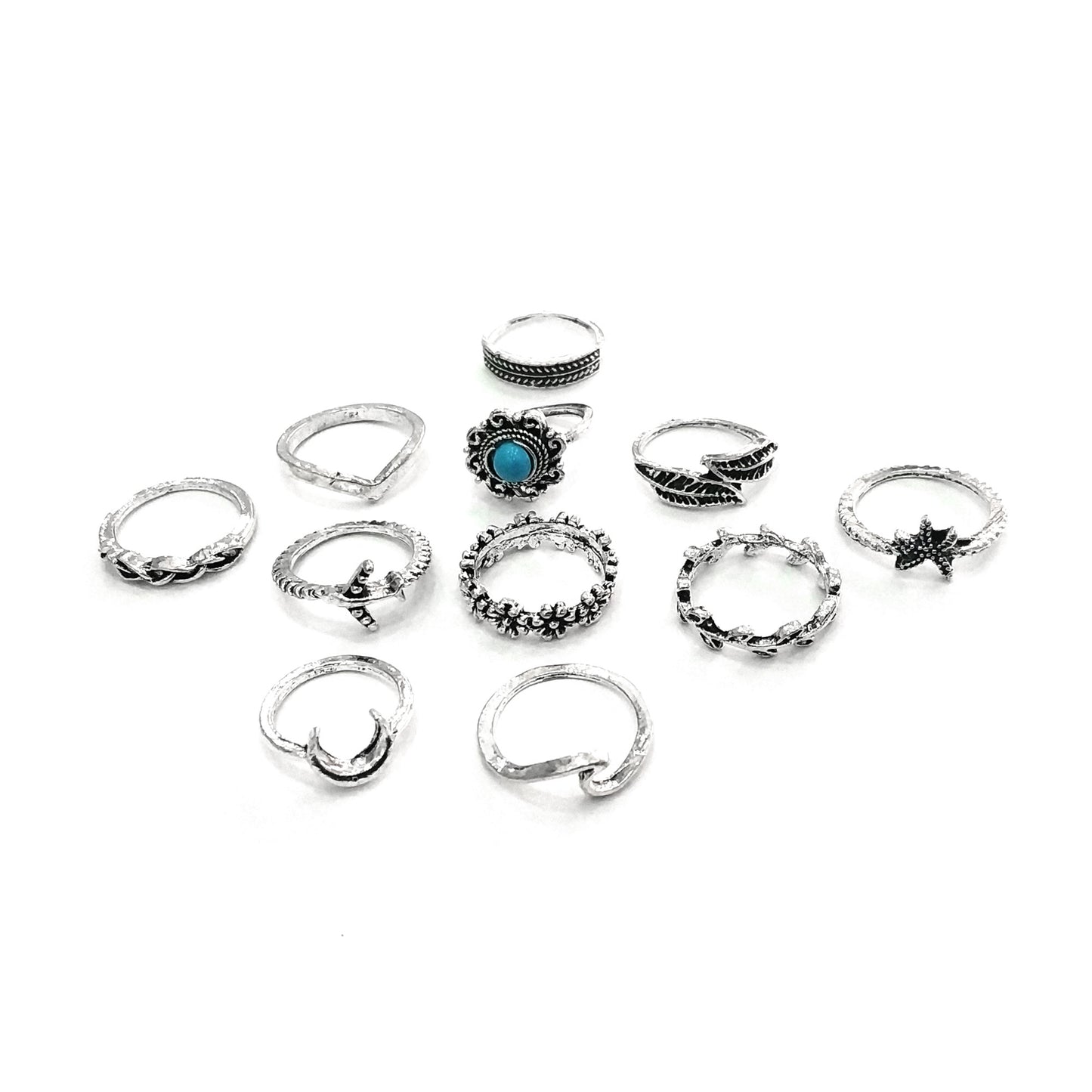 Set Anillos Midi Rings Vintage Mujer Talla Única - Lux Store
