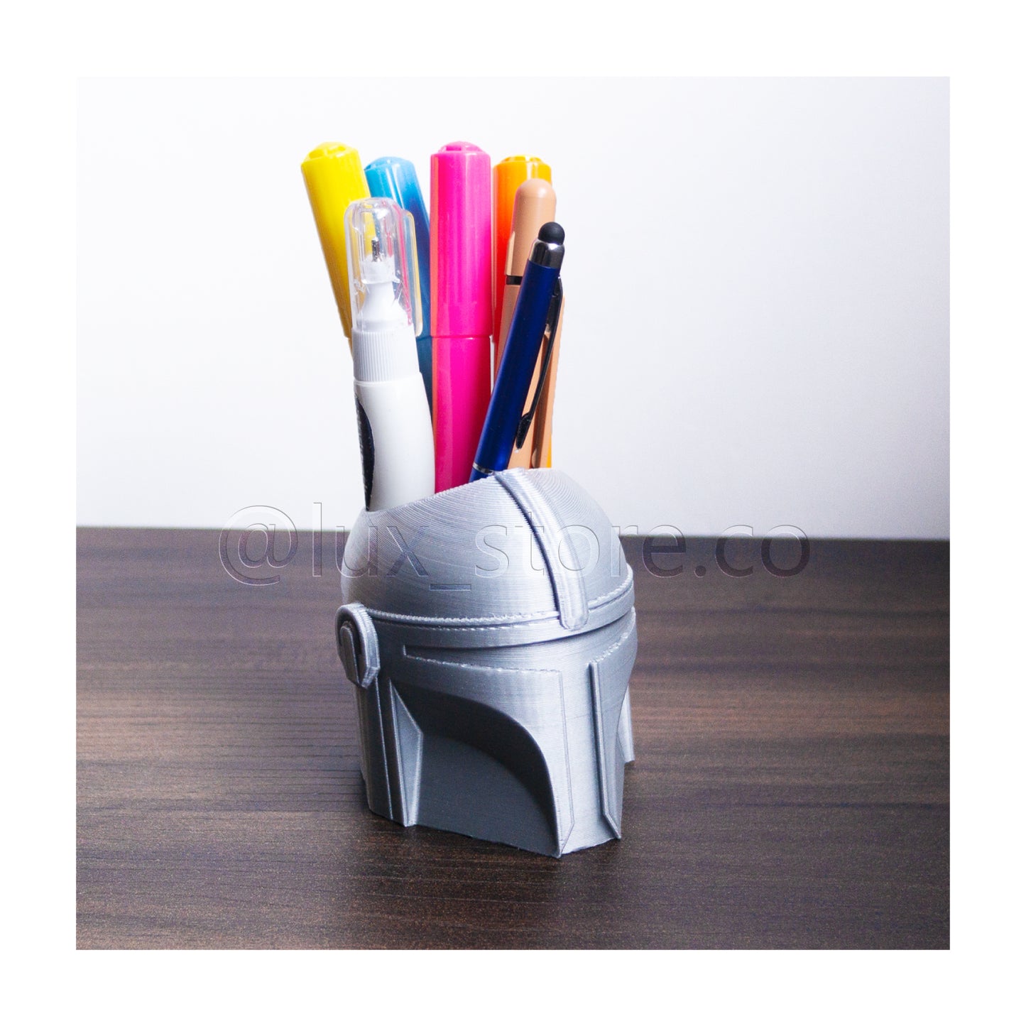 Portalápices Organizador Mandalorian Casco Impreso En 3d - Lux Store
