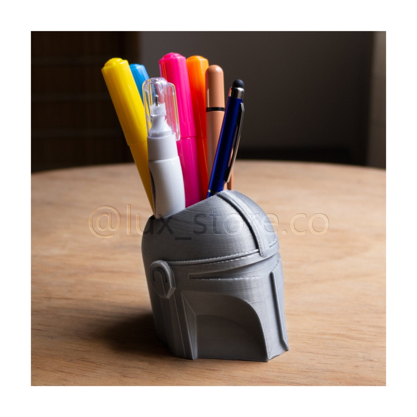 Portalápices Organizador Mandalorian Casco Impreso En 3d - Lux Store