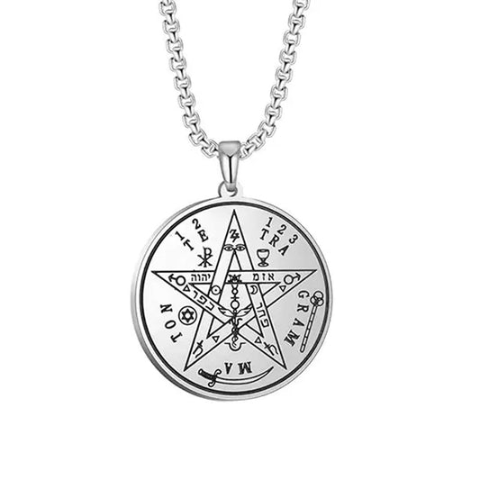 Gargantilla Cadena Collar Acero Inoxidable Unisex Dije Pentagrama - Lux Store