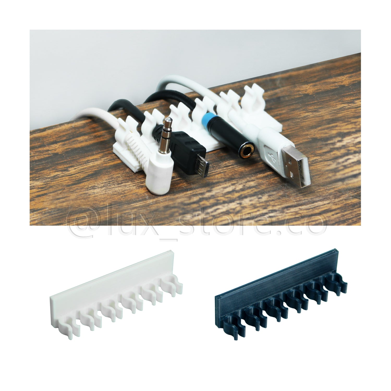 Organizador de Cables para Escritorio Impreso en 3D - Lux Store