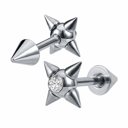 Aretes Piercings Perforación Oreja Acero Unisex Par Kysten - Lux Store