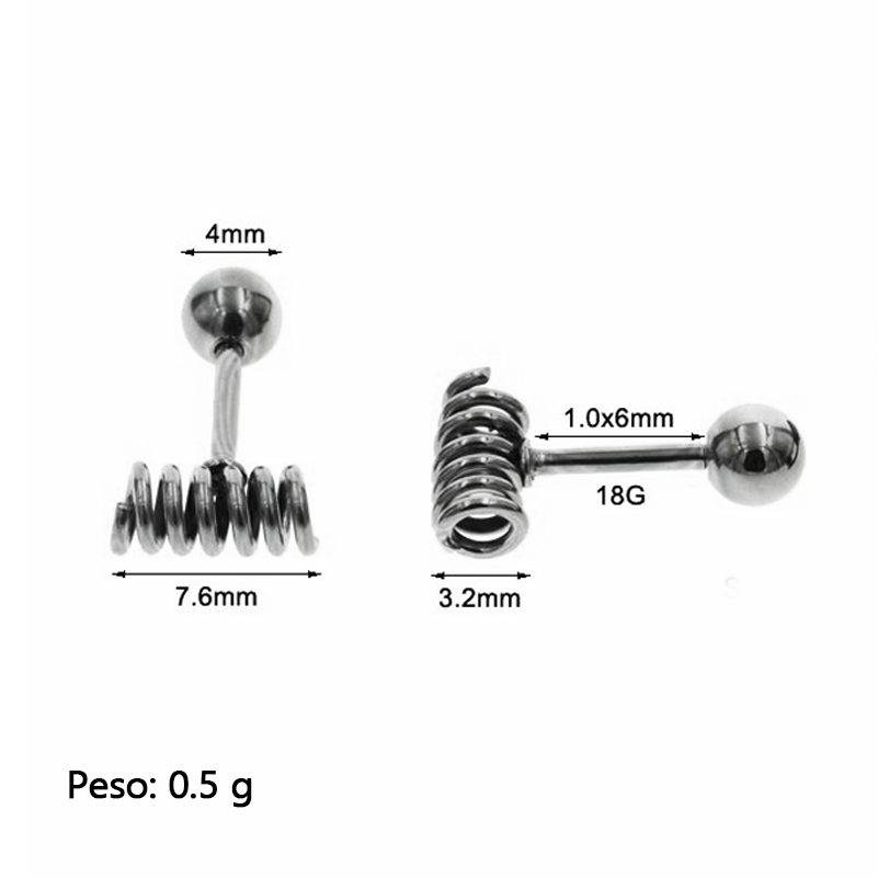 Piercing Perforación Hélix Cartílago Oreja Acero Draht 1 Pza - Lux Store