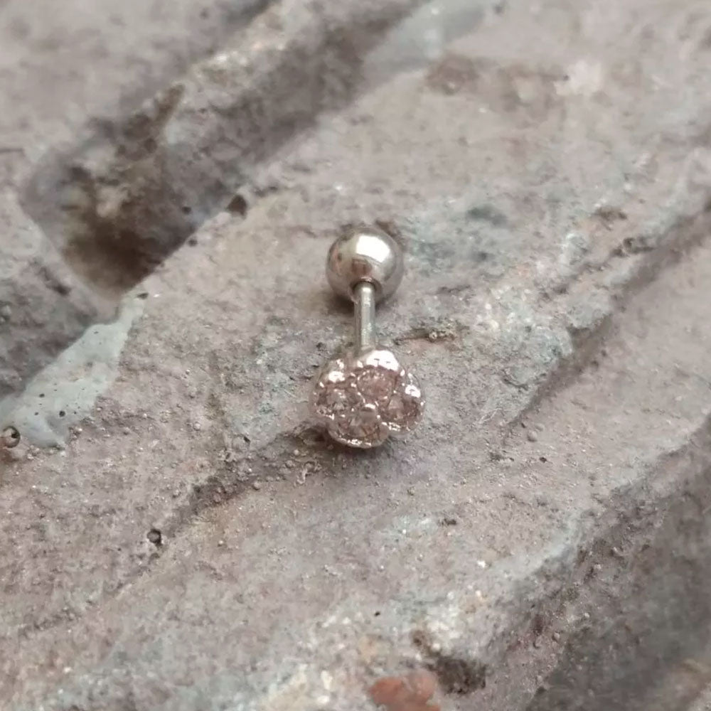 Piercing Acero Oreja Cartílago Tragus Helix Trevo 1 Pza - Lux Store
