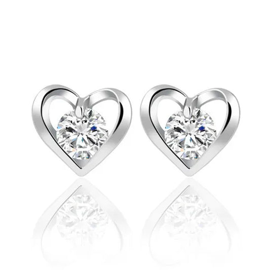 Aretes de Corazón con Cristal de Zirconio – Elegancia y Brillo para Cualquier Ocasión - Lux Store