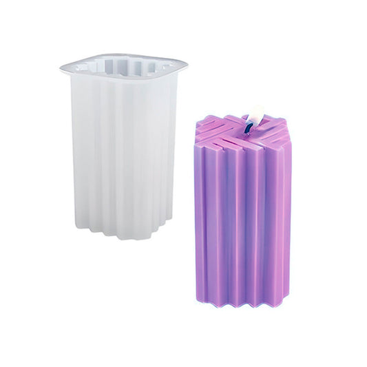 Molde de Silicona Cuadrado Acanalado Velas de Gel y Cera – Obsequio Especial Incluido!