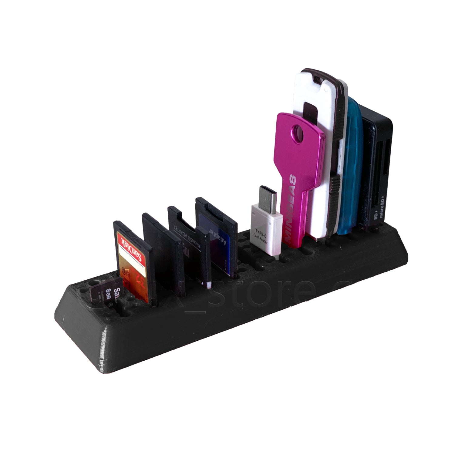 Organizador Multi Memoria Usb-MicroSD-SD Impreso En 3d - Lux Store