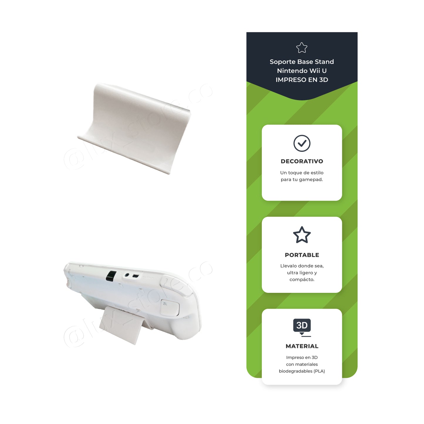 Soporte Base Control Nintendo Wii U Gamepad Impreso En 3d - Lux Store