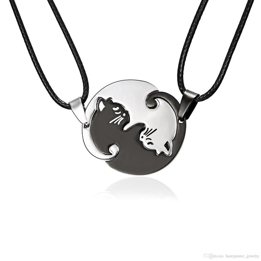 Collar en Acero Para Parejas Acero Amor Yin Yang Gatos Amistad - Lux Store